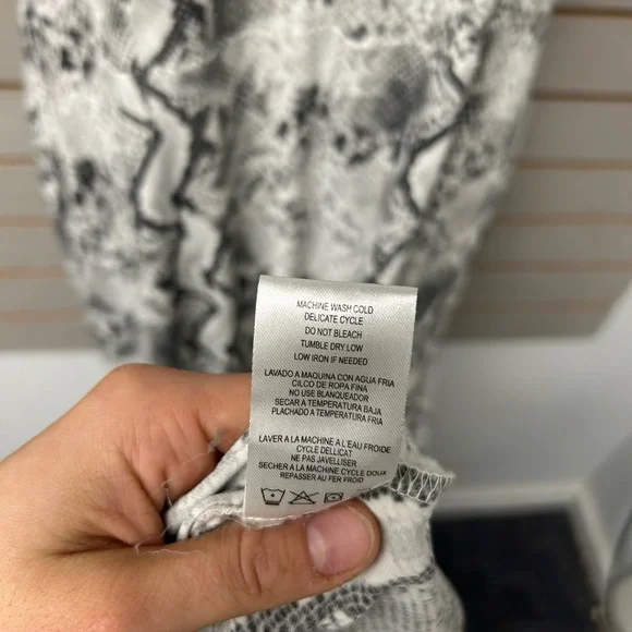 Nina Leonard Black and White Reptile Print Dress - Picture 3 of 7